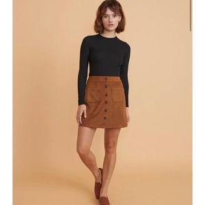 Marine Layer Myra Button Front Mini Skirt